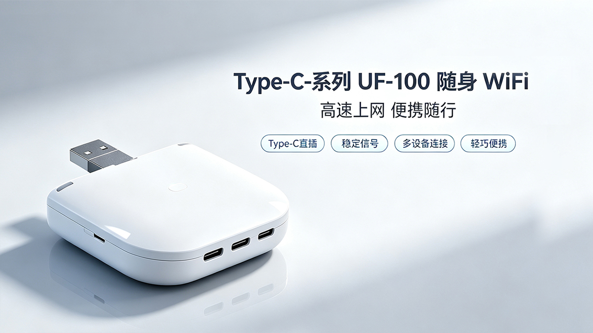 Type-C系列UF-100随身WIFI：结合慧联寶APP的